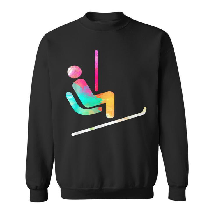 Cool Ski Skier Art Winter Sports Skiing Athlete Holiday  Men Women Sweatshirt Graphic Print Unisex