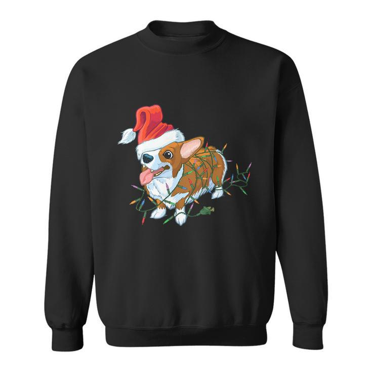 Corgi Dog Light Merry Corgmas Santa Corgi Ugly Christmas Funny Gift Sweatshirt