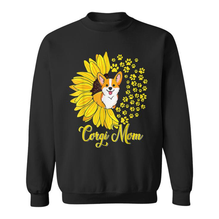 Corgi Mom Cute Corgi Dog Sunflower Happy Mothers Day  Sweatshirt
