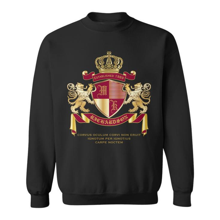 Create Your Own Coat Of Arms Red Gold Lion Emblem Sweatshirt