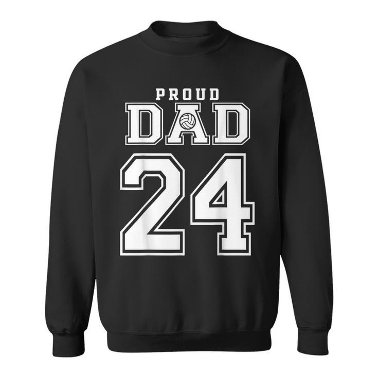 Custom Proud Volleyball Dad Number 24 Personalized For Men  Sweatshirt