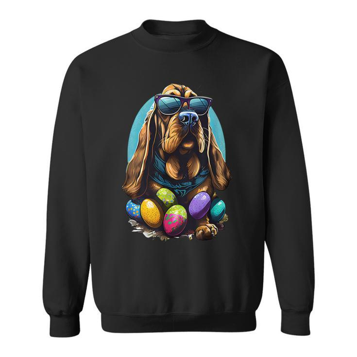 Cute Bloodhound Easter Eggs Dog Costume Womens Mens Kids  Sweatshirt