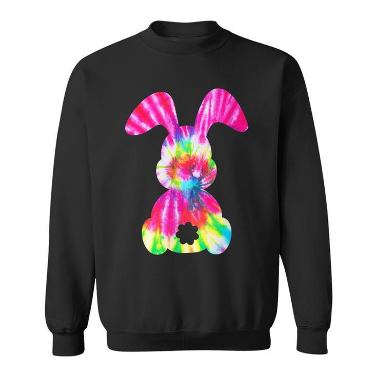 Cute Bunny - Rabbit Tie Dye Bow - Tie Easter Day Girls Women  Sweatshirt