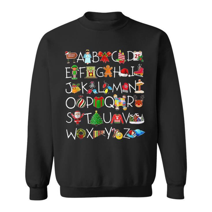 Cute Christmas Alphabet Xmas Little Things Funny Teacher  V2 Sweatshirt