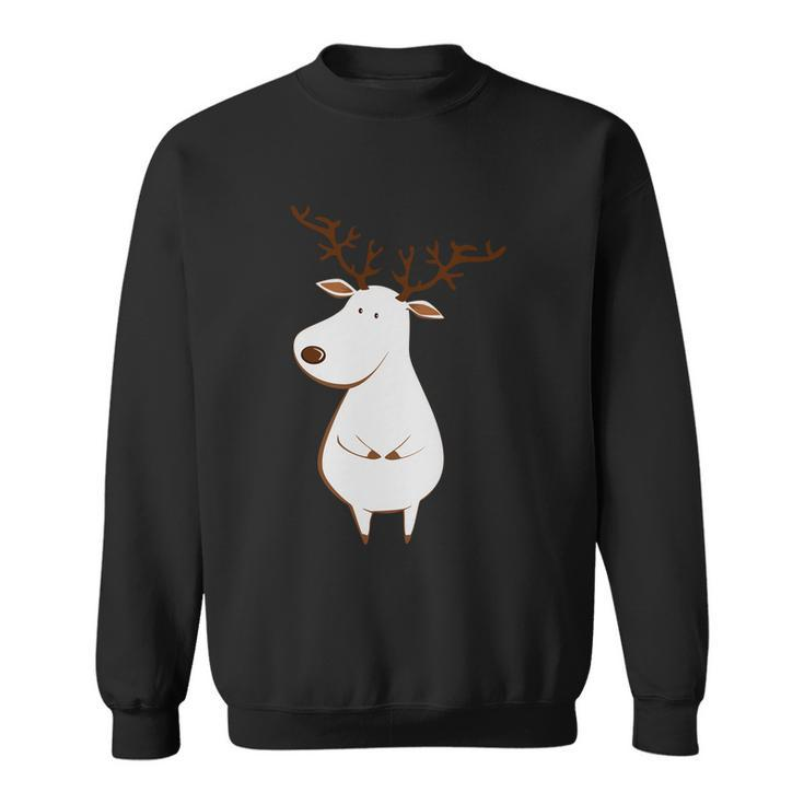Cute Deer Albino Funny White Reindeer Ugly Christmas Sweater Cool Gift Sweatshirt