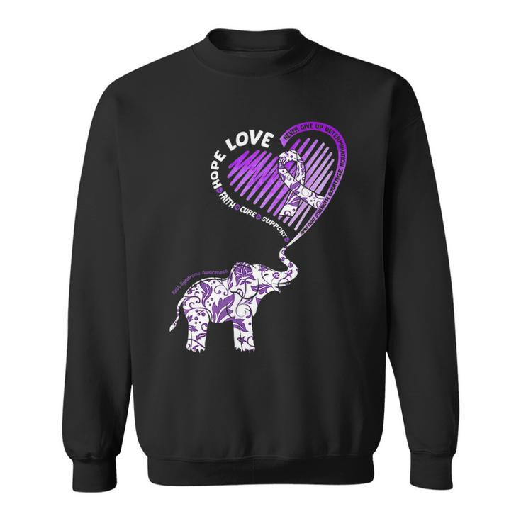 Cute Elephant With Heart Rett Syndrome Awareness Gifts Sweatshirt