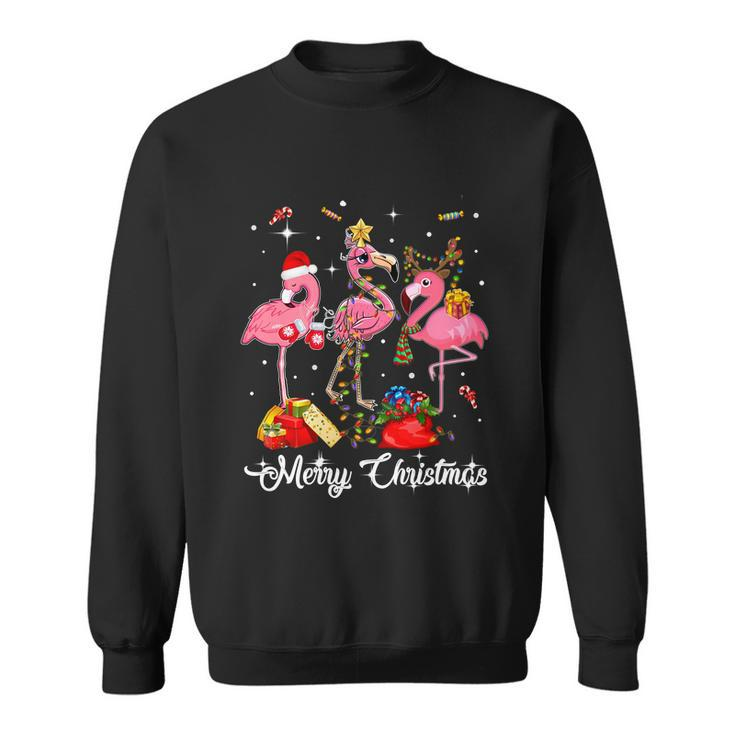 Cute Flamingo Merry Christmas Gift Sweatshirt