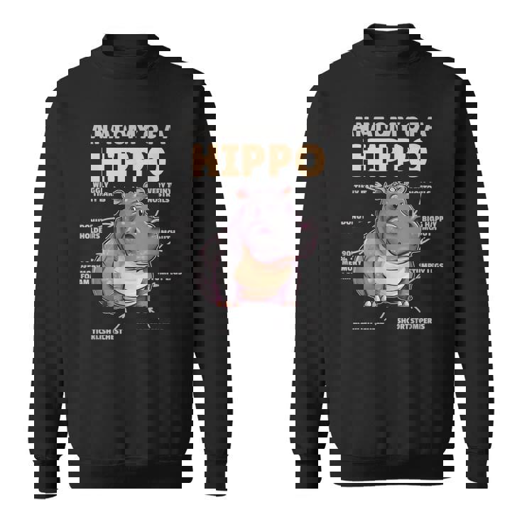 Cute Hippo Explanation Anatomy Of A Hippo  Sweatshirt