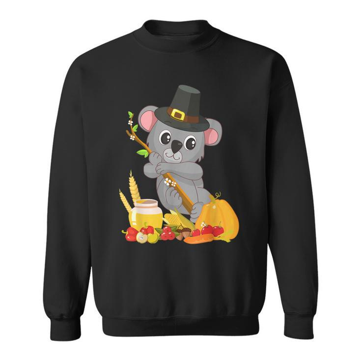 Cute Koala Bear Pilgrim - Happy Thanksgiving Holiday Autumn  Men Women Sweatshirt Graphic Print Unisex