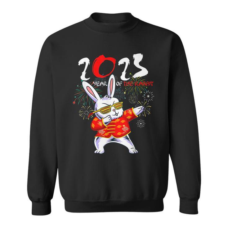 Dabbing Bunny Chinese New Year 2023 Year Of The Rabbit  Men Women Sweatshirt Graphic Print Unisex