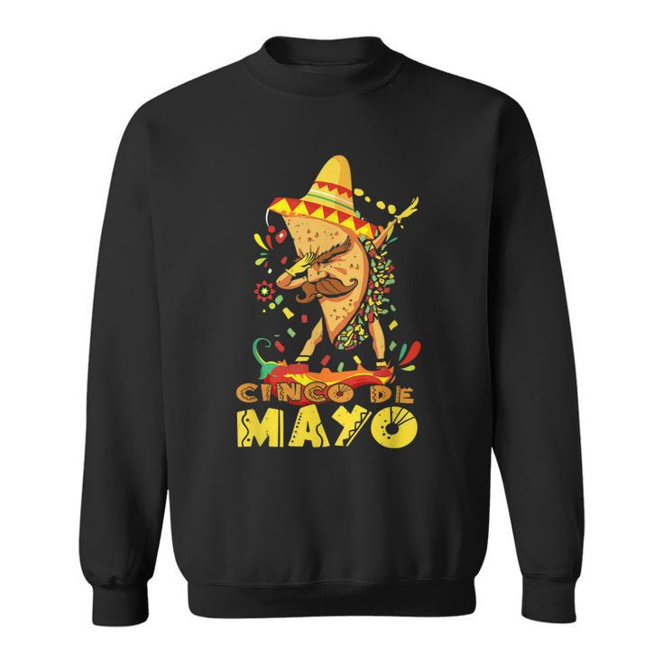 Dabbing Mexican Poncho Cinco De Mayo Taco Sombrero Funny Dab Sweatshirt