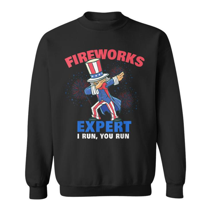 Dabbing Uncle Sam | Fireworks Director Funny July 4Th Gift Sweatshirt
