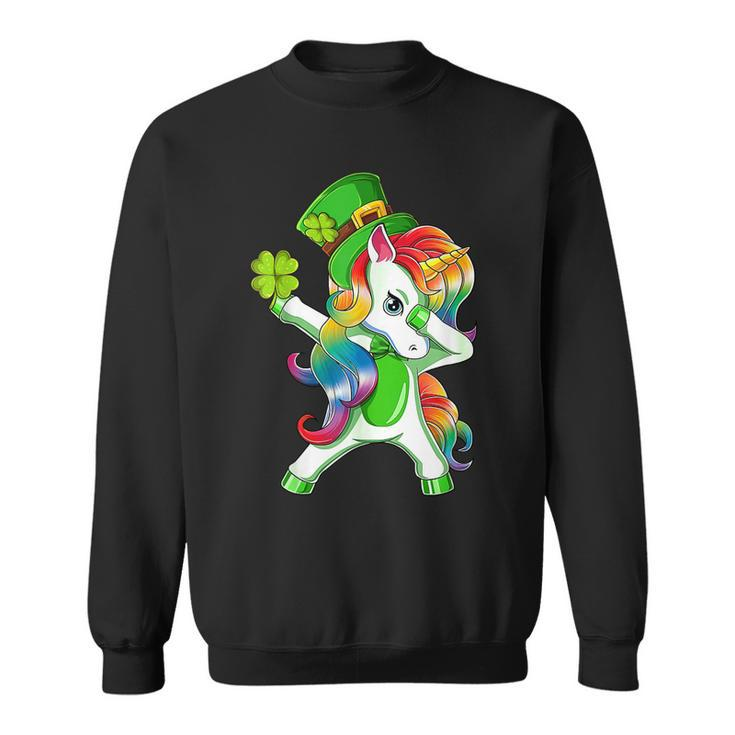 Dabbing Unicorn St Patricks Day Irish Shamrock Lepricorn  V2 Sweatshirt