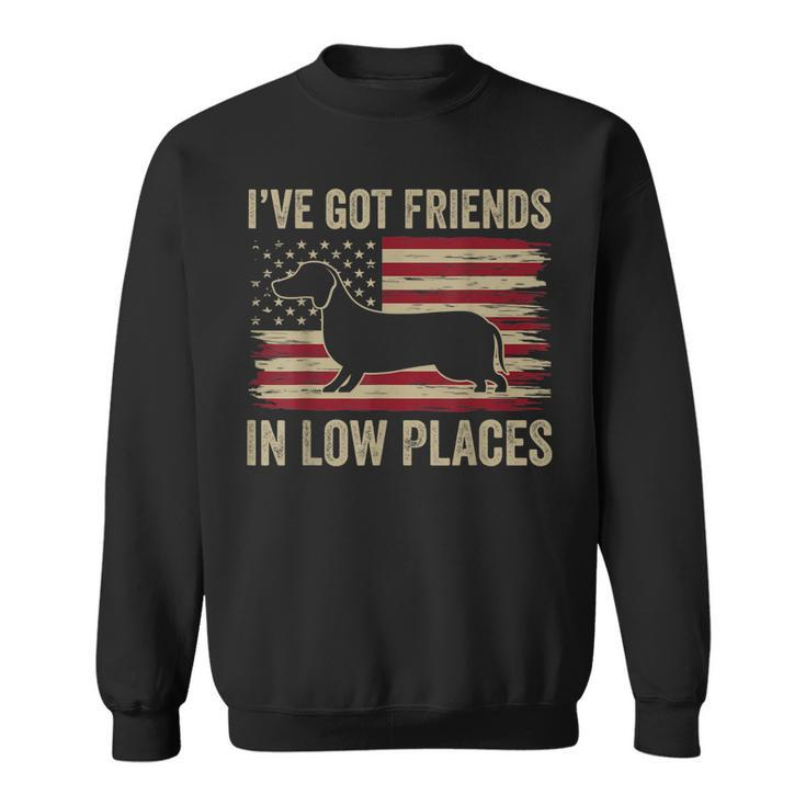 Dachshund Ive Got Friends In Low Places Wiener Dog Vintage  Sweatshirt