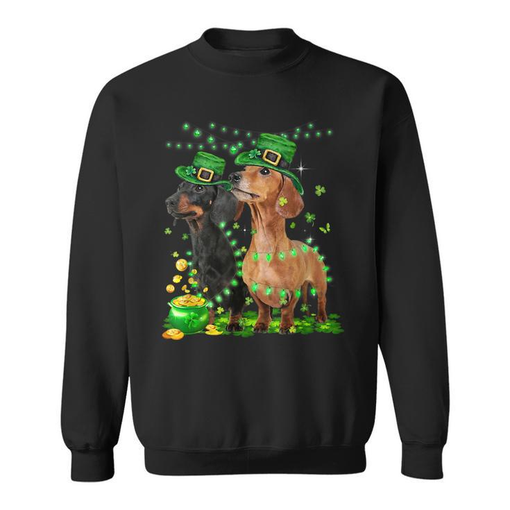 Dachshund St Patricks Day Lover Irish Shamrock Dog Loves  Sweatshirt