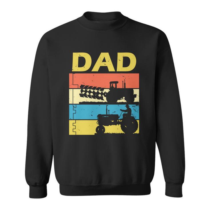 Dad Life Tractor Farmer Retro Tractor Sweatshirt