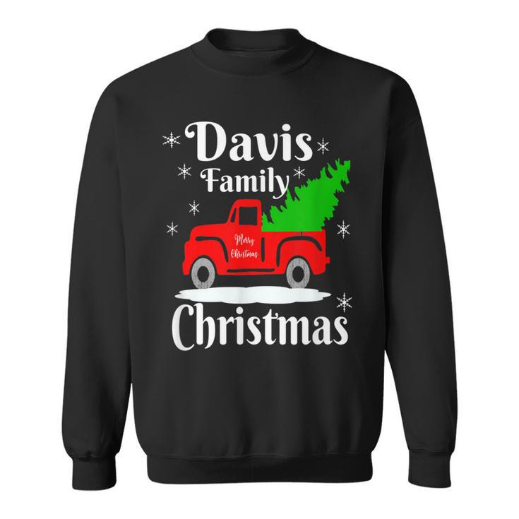 Davis Family Christmas Matching Family  Old Red Truck Sweatshirt