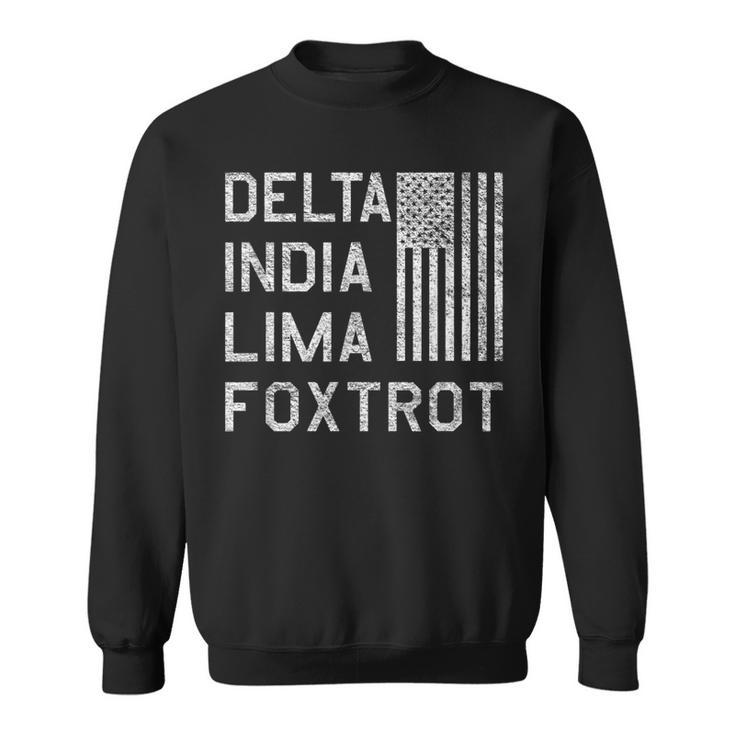 Dilf Delta India Lima Foxtrot Us Flag American Patriot  Sweatshirt