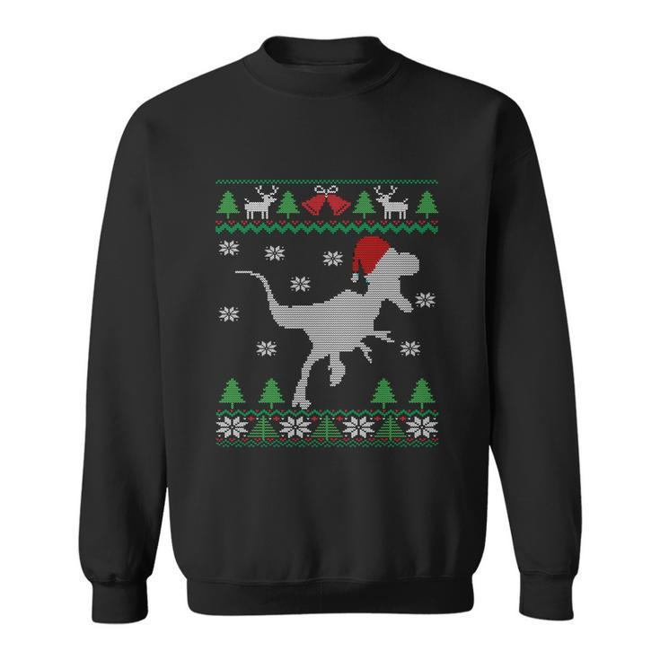 Dinosaur Santa Claus Raptor Velociraptor Ugly Christmas Gift Sweatshirt