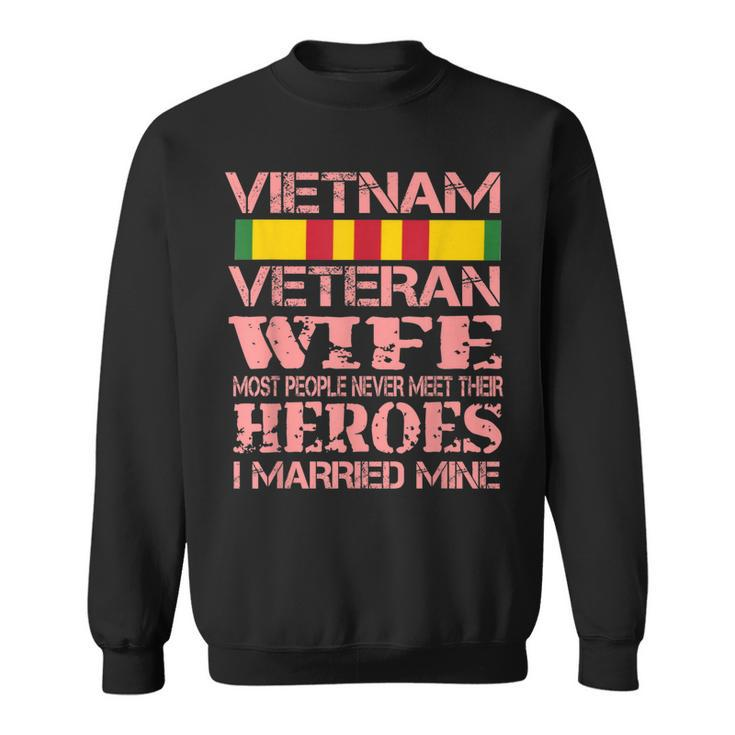 Distressed Vietnam War Veteran Wife Supporter  V2 Men Women Sweatshirt Graphic Print Unisex