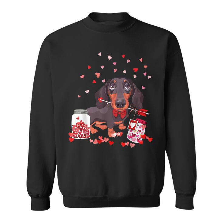 Dog Valentine Cute Dachshund Valentines Day  Sweatshirt