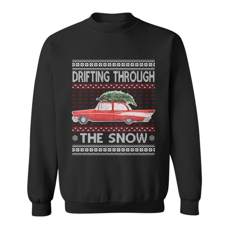 Drifting Through The Snow Ugly Christmas Sweater Sweatshirt
