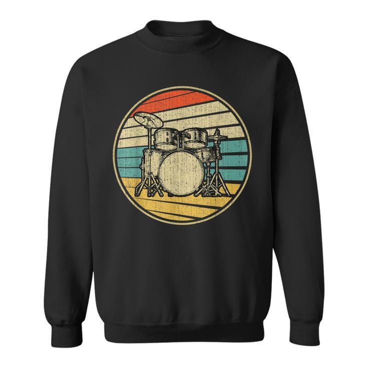Drums Drummer Band Drumset Retro Vintage Drum Set 70S 80S  Sweatshirt