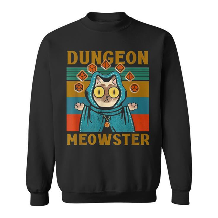 Dungeon Meowster Nerdy Halloween Cat Dad Sweatshirt
