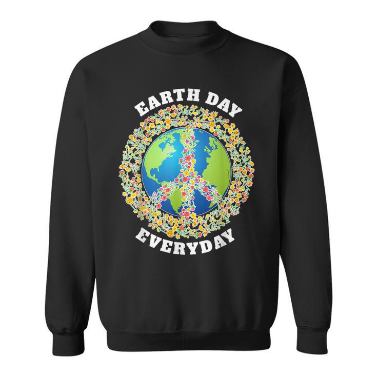 Earth Day Everyday Peace Symbol Environmental Earth Day  Sweatshirt