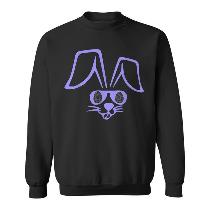 Easter Bunny Face With Shades Funny Rabbit Face In Sunglass Sweatshirt
