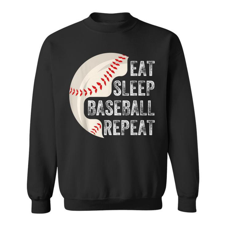 Eat Sleep Baseball Repeat Baseball Player Baseball Sweatshirt