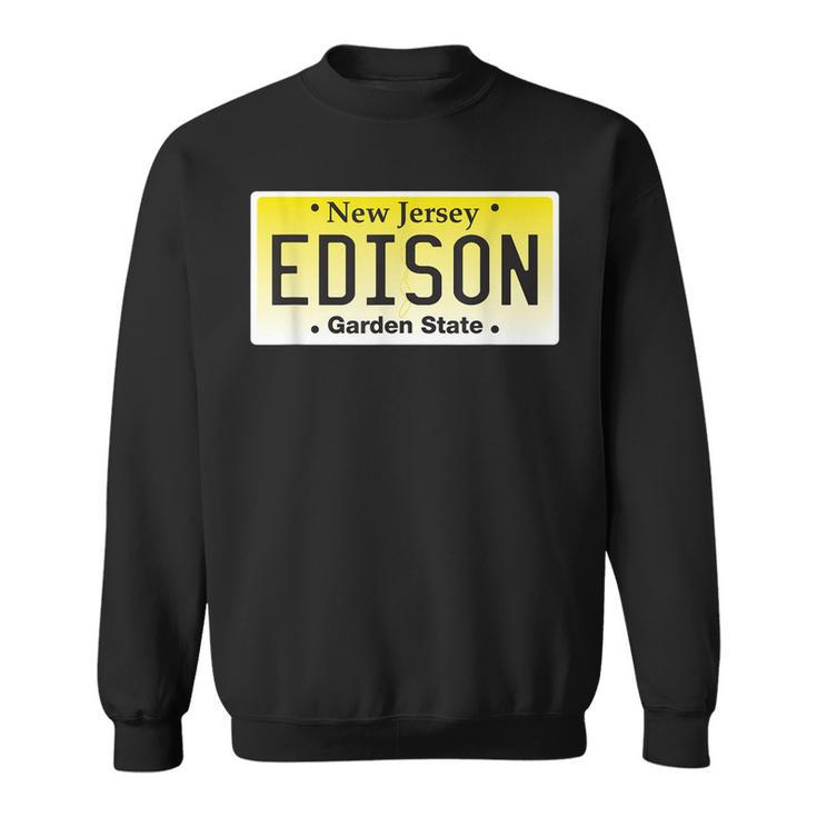 Edison New Jersey Nj License Plate Home Town Graphic  Sweatshirt