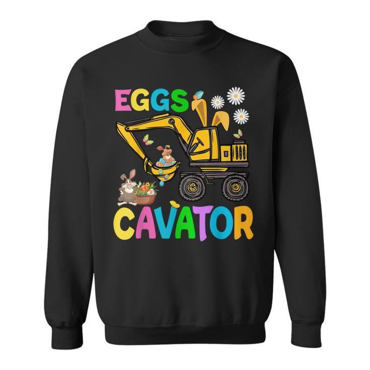 Eggs Cavator Happy Easter Excavator Hunting Egg Kids Funny  Sweatshirt