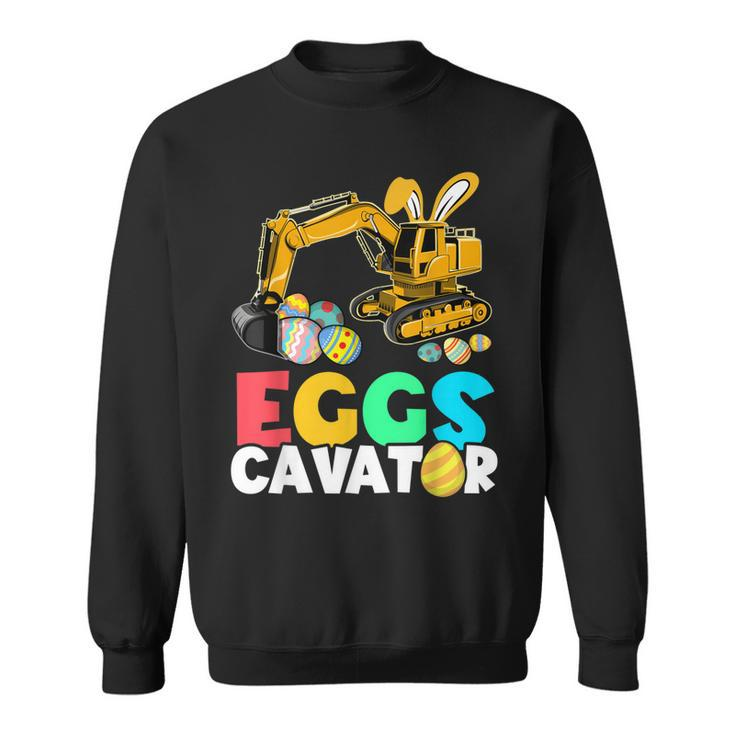 Eggscavator Happy Easter Funny Excavator Hunting Egg Boys  Sweatshirt