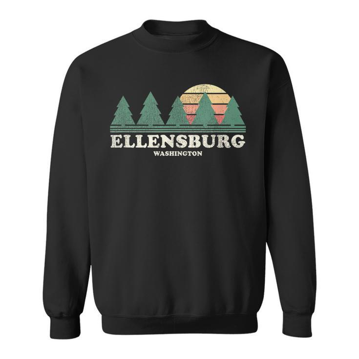 Ellensburg Wa Vintage Throwback  Retro 70S Design  Sweatshirt