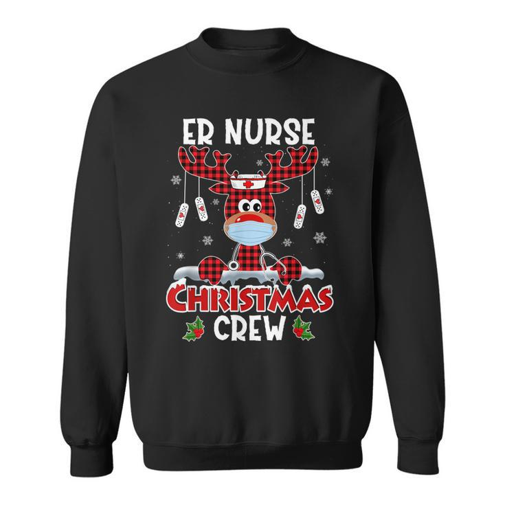 Emergency Nurse Er Techs Secretary Er Christmas Crew  Men Women Sweatshirt Graphic Print Unisex