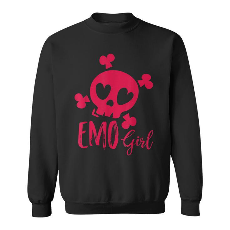 Emo Girl Pink Skull Emo Goth Music Ns Emotional  Sweatshirt