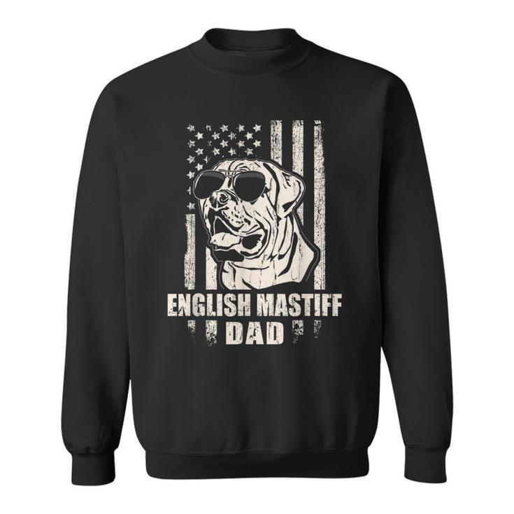 English Mastiff Dad Cool Vintage Retro Proud American  Sweatshirt