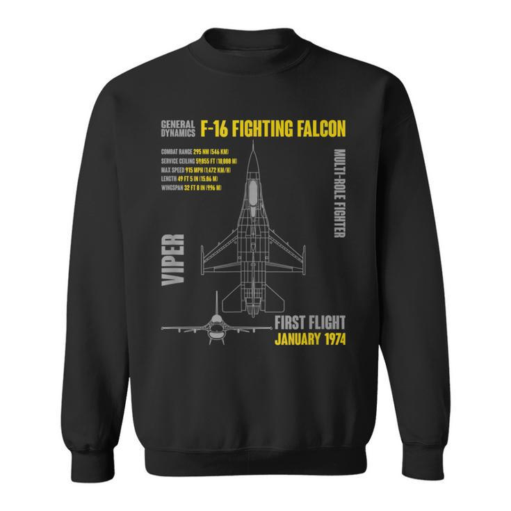 F-16 Fighting Falcon Military Aircraft Veterans Day Xmas Sweatshirt