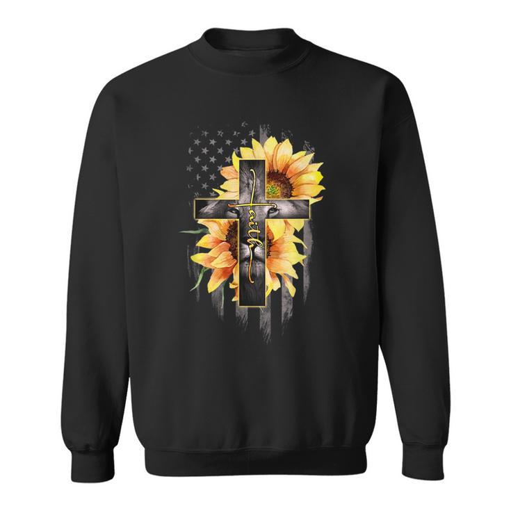 Women's Funny Graphic T-Shirt - 'She's A Good Girl' Sunflower & American Flag Print - Casual Short Sleeve Tee (Yellow)