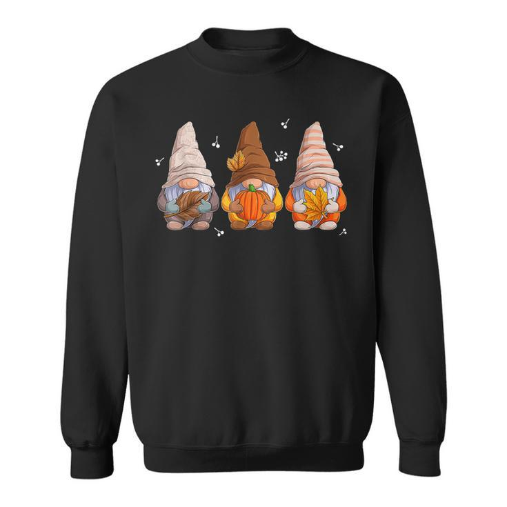 Fall Gnomes Thanksgiving Gnomes With Pumpkin Autumn Leaves  Men Women Sweatshirt Graphic Print Unisex