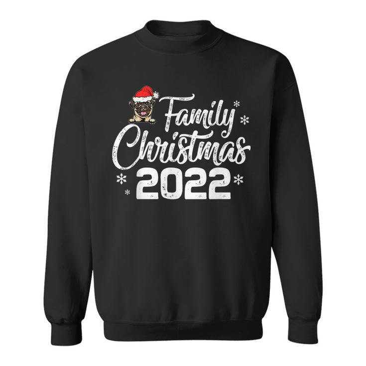 Family Christmas 2022 For Pug Dog Lover Santa Hat Xmas Men Women Sweatshirt Graphic Print Unisex
