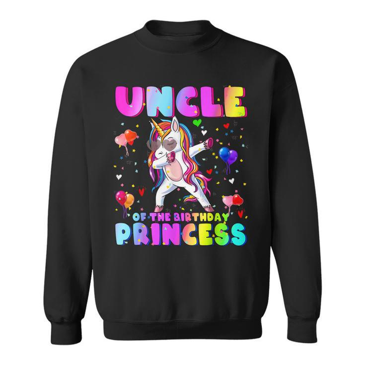 Family Matching Birthday Princess Girl Dabbing Unicorn Uncle  Sweatshirt