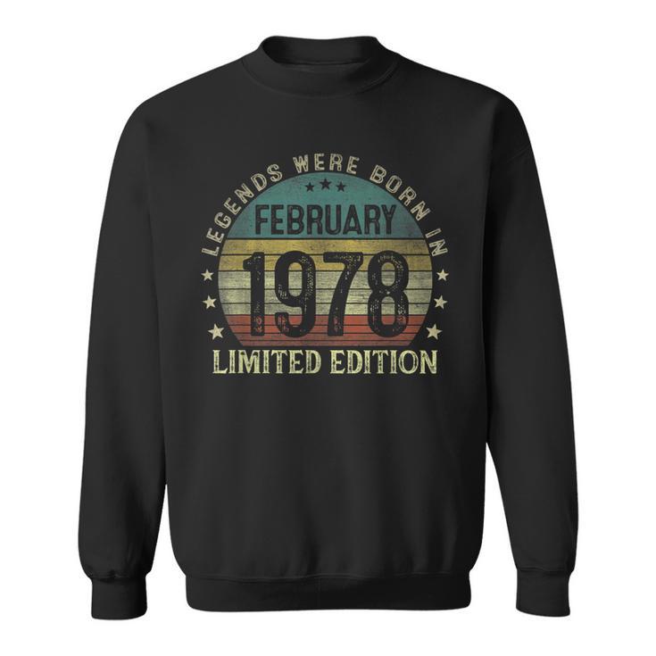 Februar 1978 Legenden Sweatshirt, 45. Geburtstag Mann Design