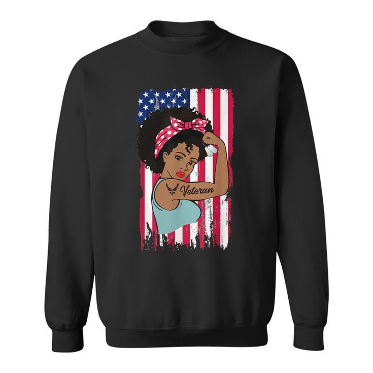 Female Air Force Veteran African American Women Usaf  Men Women Sweatshirt Graphic Print Unisex