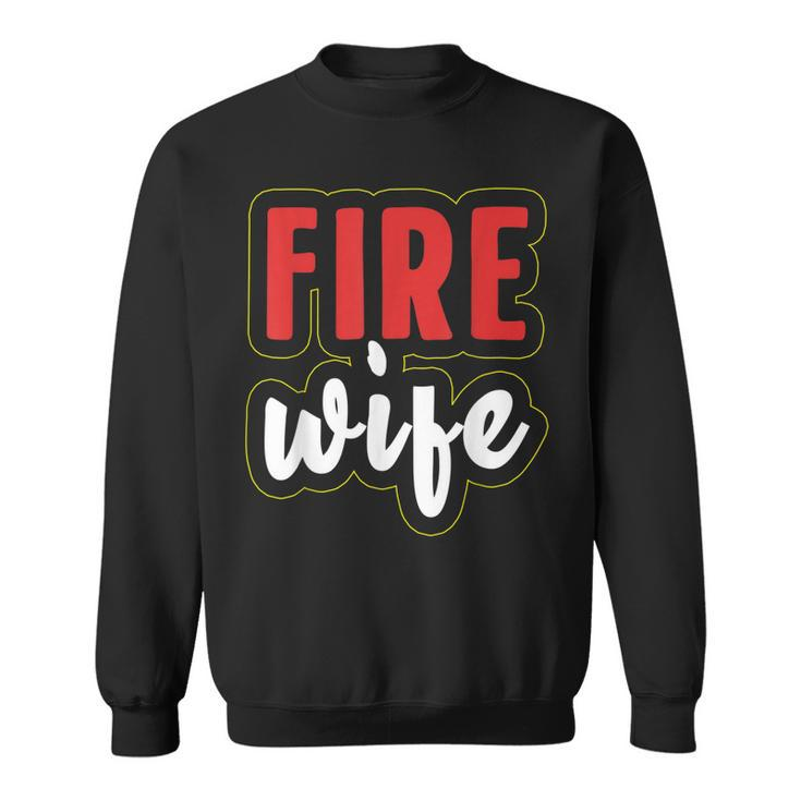 Feuerwehrfrau Ehefrau Damen Sweatshirt, Schwarz mit Aufschrift