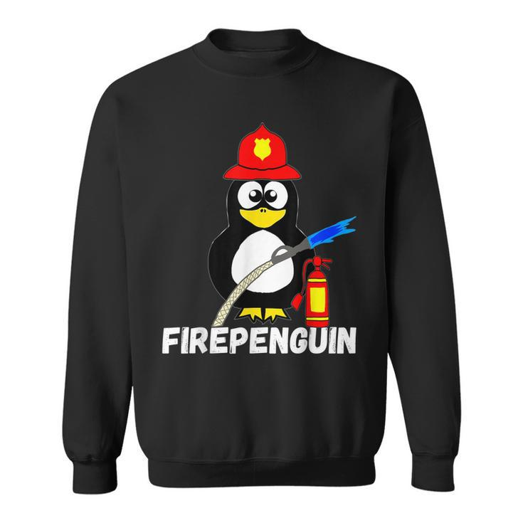 Fire Fighter Penguin Fireman Water Bird Firefighter  Sweatshirt