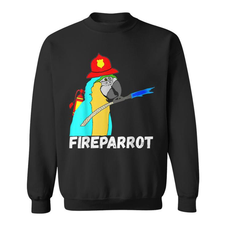 Firefighter Parrot Exotic Bird Fireman Fire Fighter  Sweatshirt