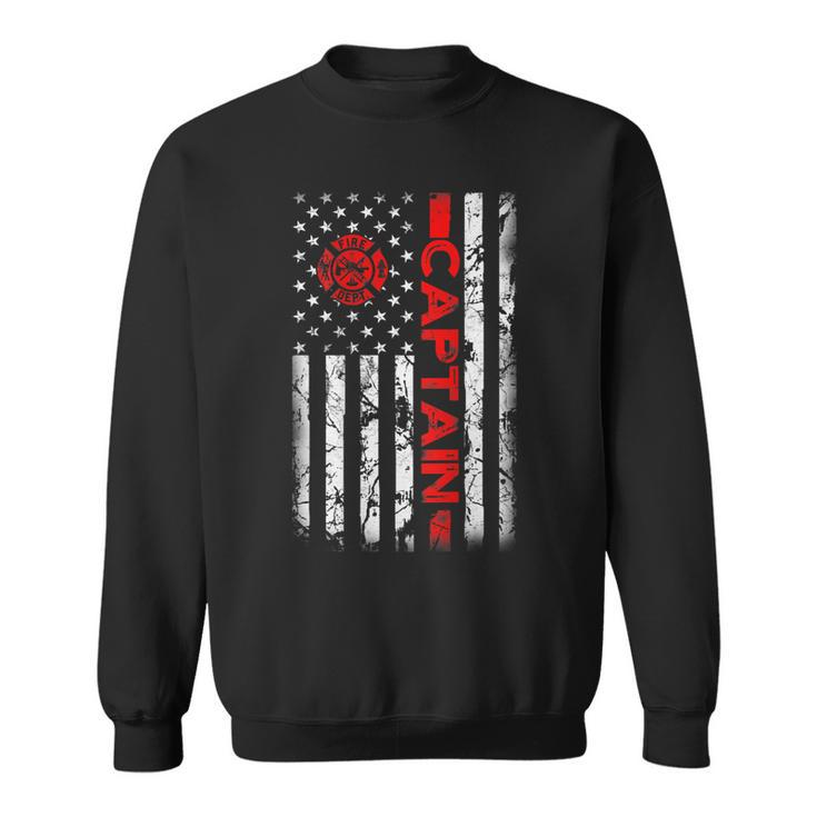 Firefighter Usa Flag Gifts Patriotic Fire Captain Chief  Sweatshirt