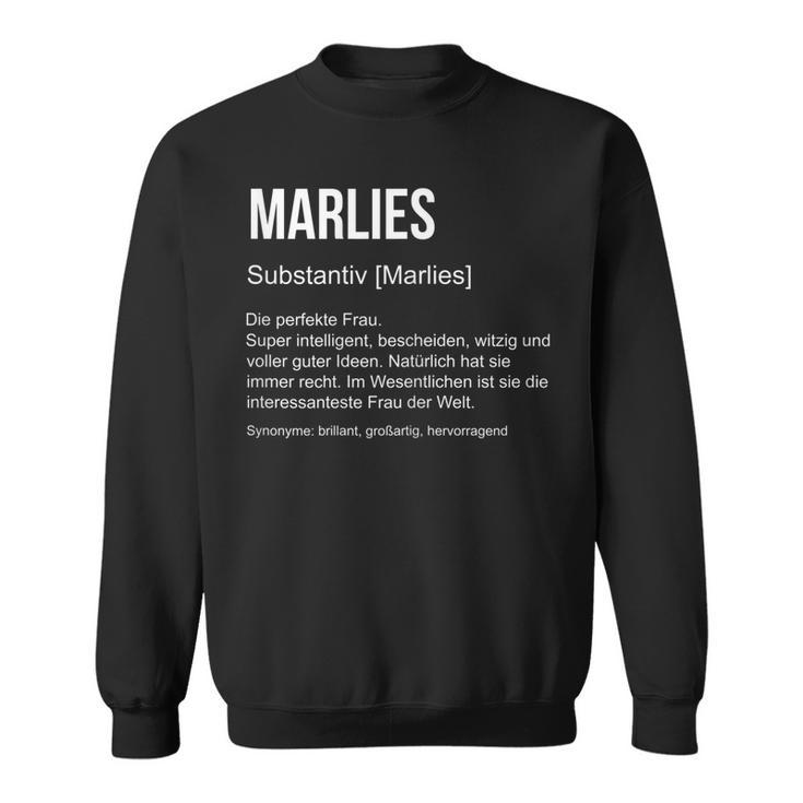 First Name Definition Funny Name Gift Marlies Sweatshirt
